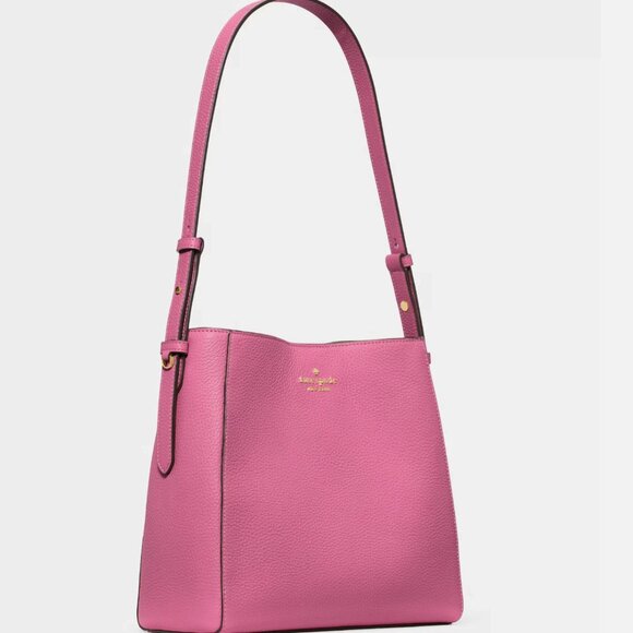 New Kate Spade Juliette Medium Bucket Pebble Leather Nouveau Rose - Picture 3 of 4